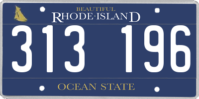 RI license plate 313196