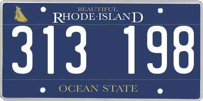 RI license plate 313198