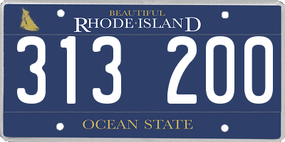 RI license plate 313200