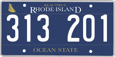 RI license plate 313201
