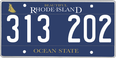 RI license plate 313202