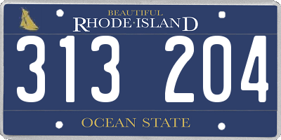 RI license plate 313204