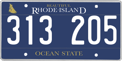 RI license plate 313205