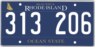 RI license plate 313206