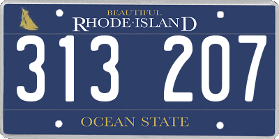 RI license plate 313207