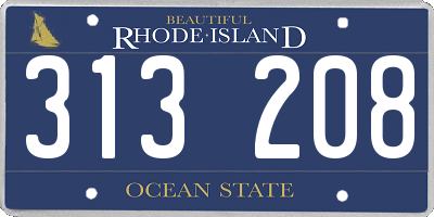 RI license plate 313208