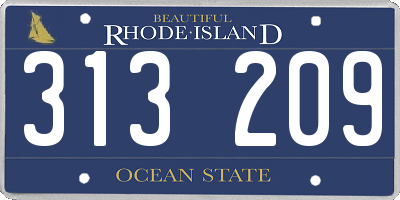 RI license plate 313209