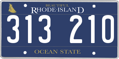 RI license plate 313210