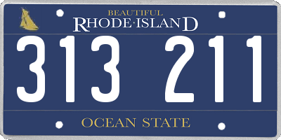 RI license plate 313211