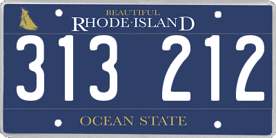 RI license plate 313212
