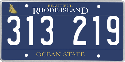 RI license plate 313219