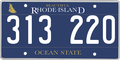 RI license plate 313220