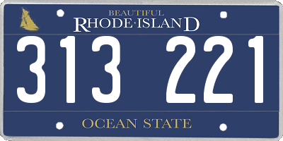 RI license plate 313221