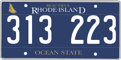 RI license plate 313223