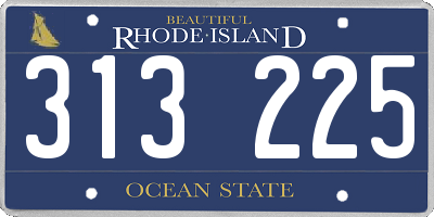 RI license plate 313225