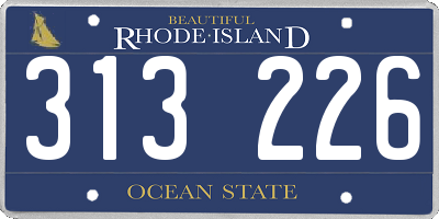 RI license plate 313226