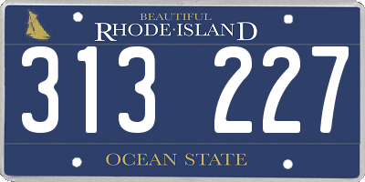 RI license plate 313227