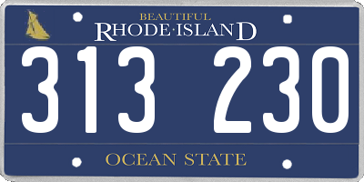 RI license plate 313230