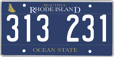 RI license plate 313231