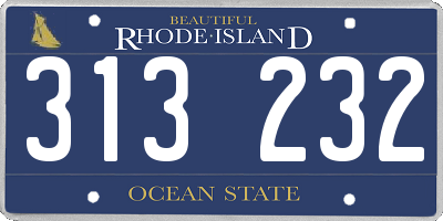 RI license plate 313232