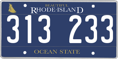 RI license plate 313233
