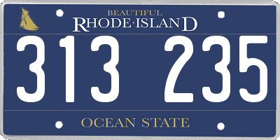 RI license plate 313235