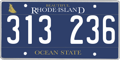 RI license plate 313236