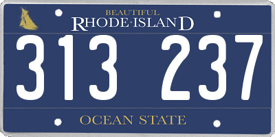 RI license plate 313237