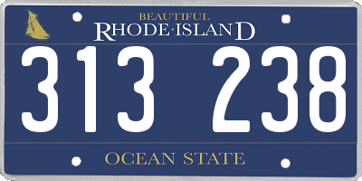 RI license plate 313238