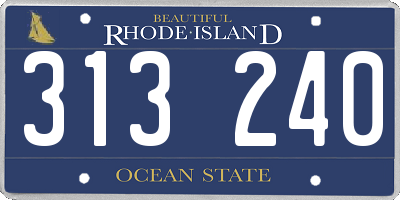 RI license plate 313240