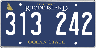 RI license plate 313242