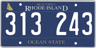 RI license plate 313243