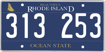 RI license plate 313253