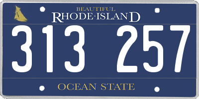 RI license plate 313257