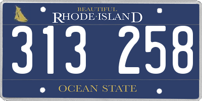 RI license plate 313258