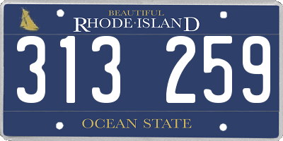 RI license plate 313259