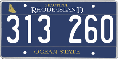 RI license plate 313260