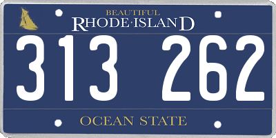 RI license plate 313262