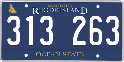 RI license plate 313263