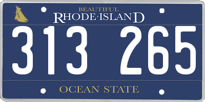 RI license plate 313265