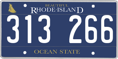RI license plate 313266