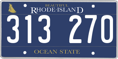 RI license plate 313270