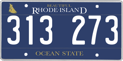 RI license plate 313273