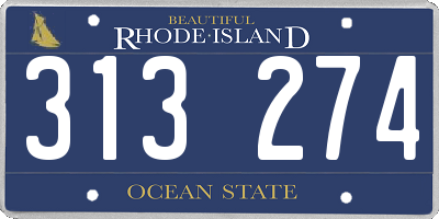 RI license plate 313274