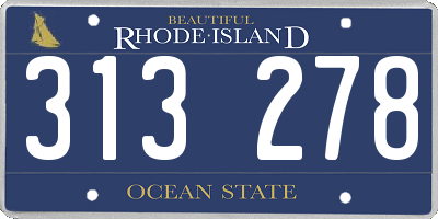 RI license plate 313278