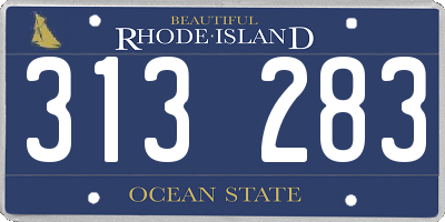 RI license plate 313283