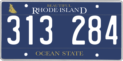 RI license plate 313284