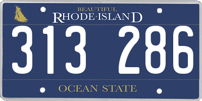 RI license plate 313286