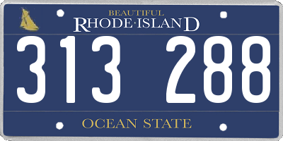 RI license plate 313288