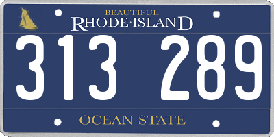 RI license plate 313289